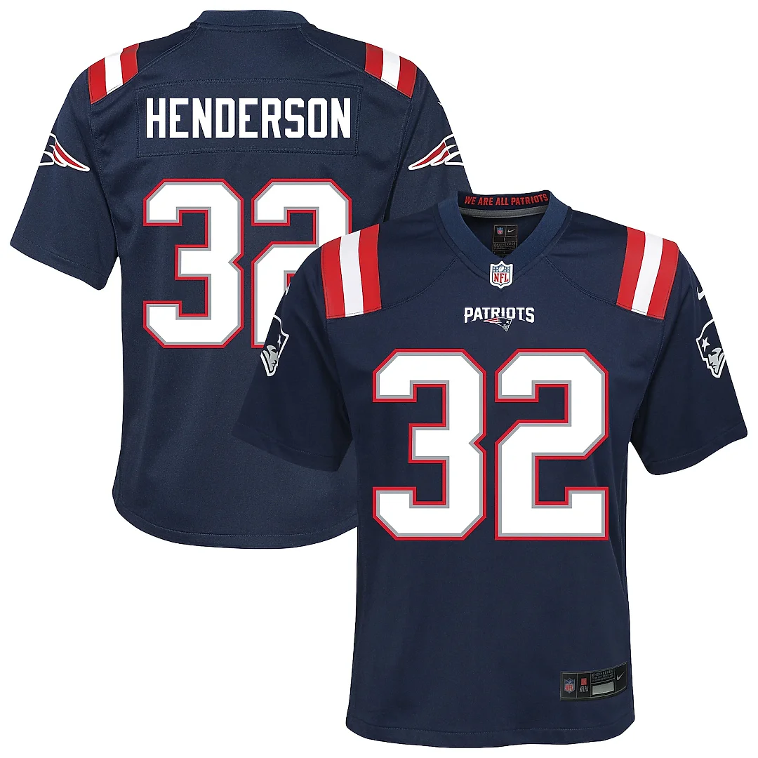Zennovawear TreVeyon Henderson New England Patriots Youth Team Game Jersey - Navy