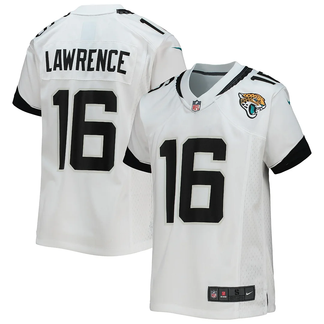 Zennovawear Trevor Lawrence Jacksonville Jaguars Youth Game Jersey - White