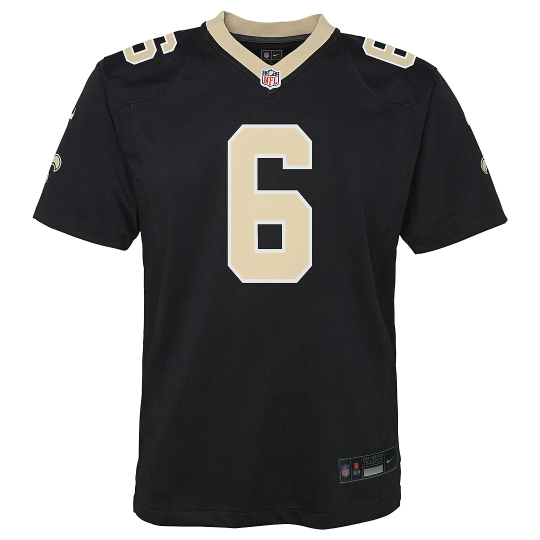 Zennovawear Tyler Shough New Orleans Saints Youth Team Game Jersey - Black