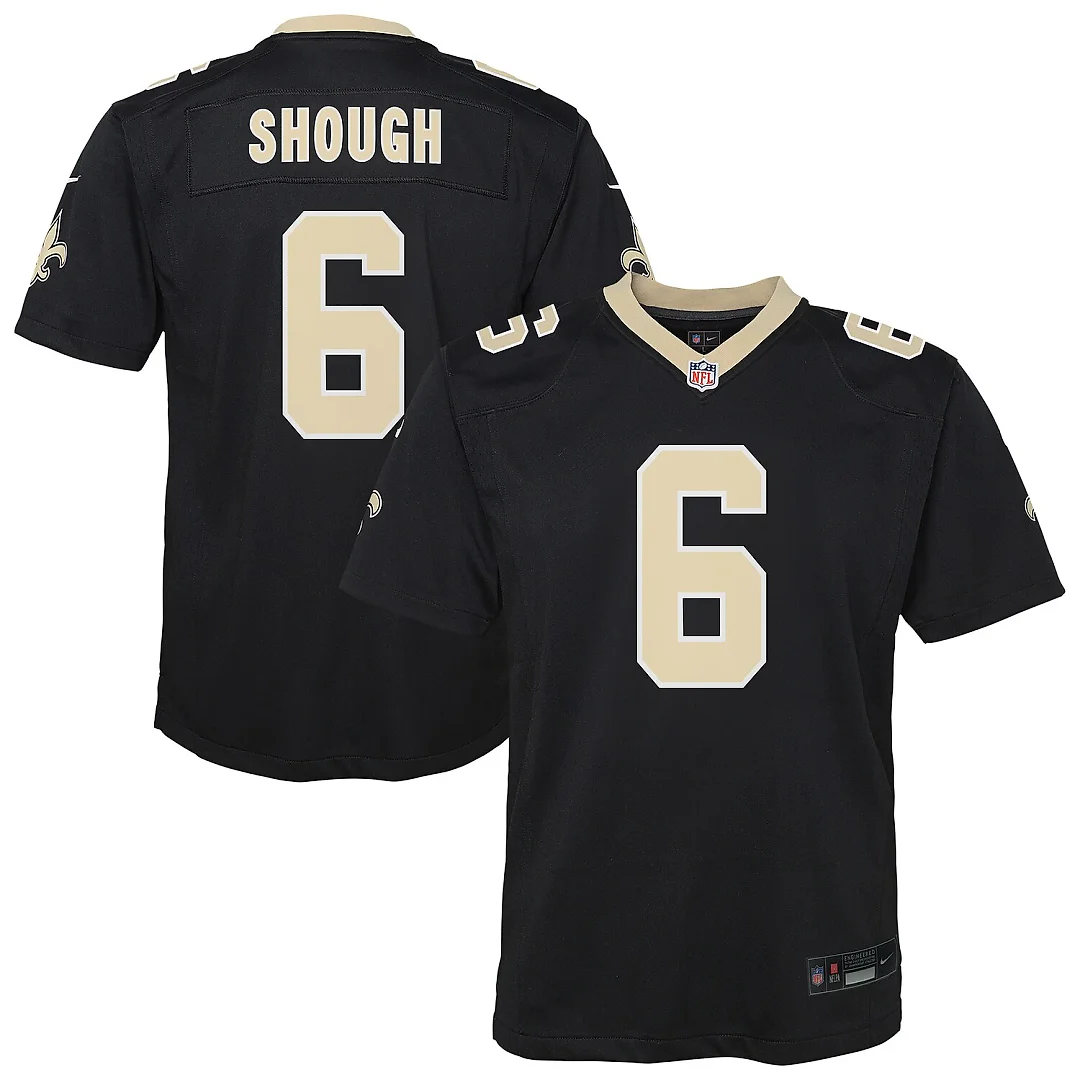 Zennovawear Tyler Shough New Orleans Saints Youth Team Game Jersey - Black
