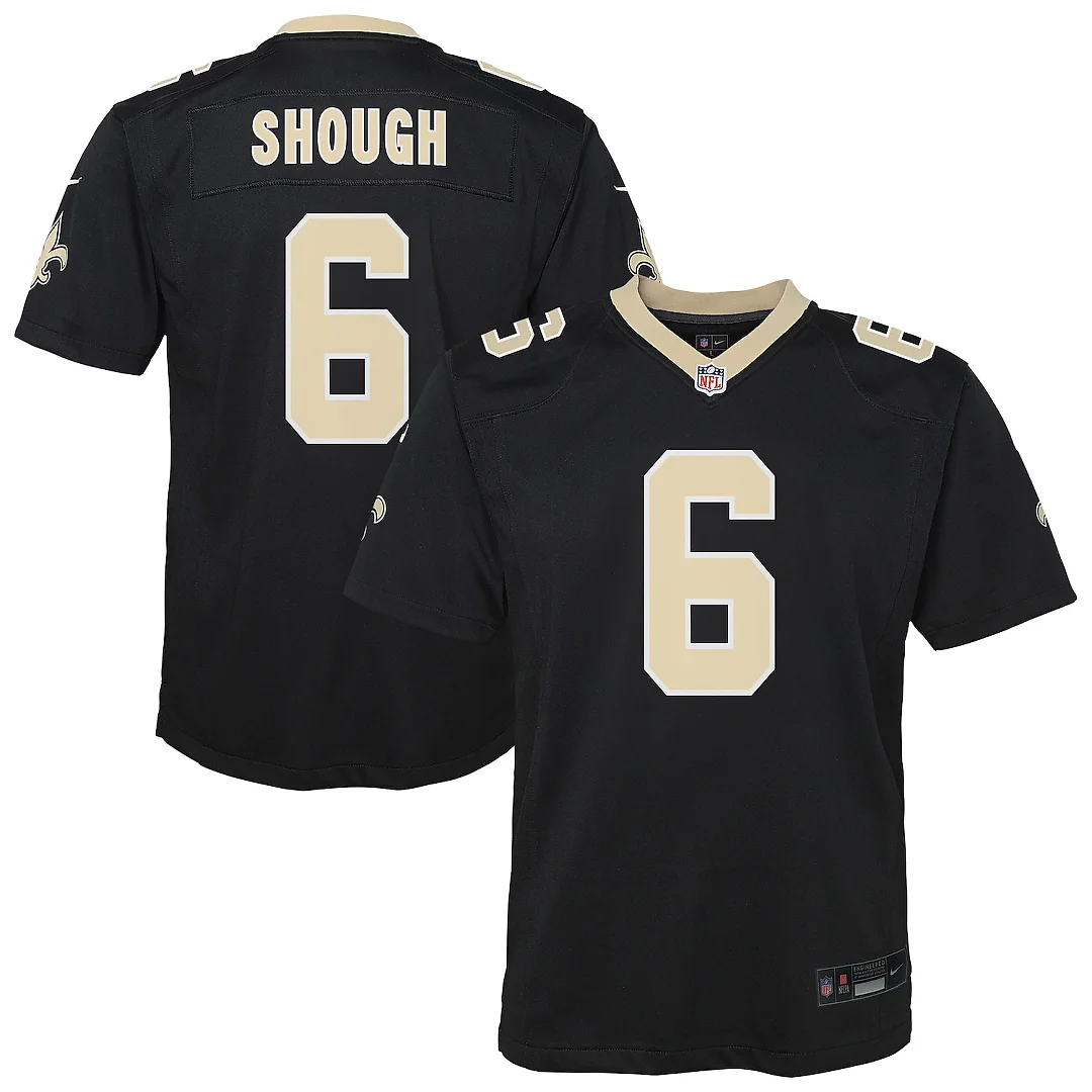 Zennovawear Tyler Shough New Orleans Saints Youth Team Game Jersey - Black