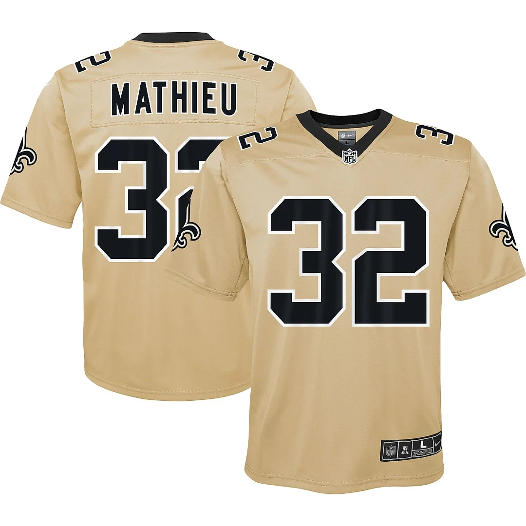 Zennovawear Tyrann Mathieu New Orleans Saints Youth Inverted Game Jersey - Gold