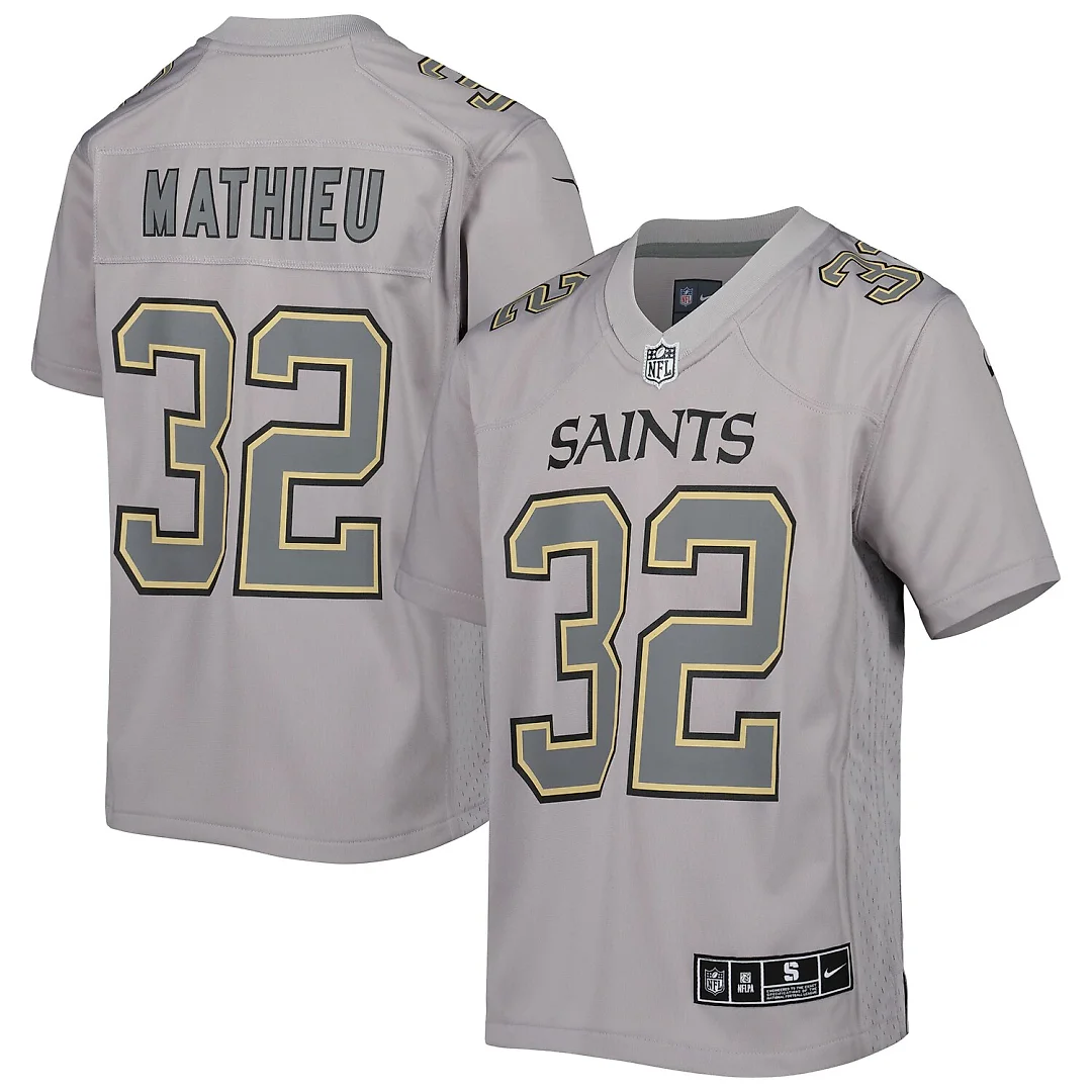 Zennovawear Tyrann Mathieu New Orleans Saints Youth Atmosphere Game Jersey - Gray