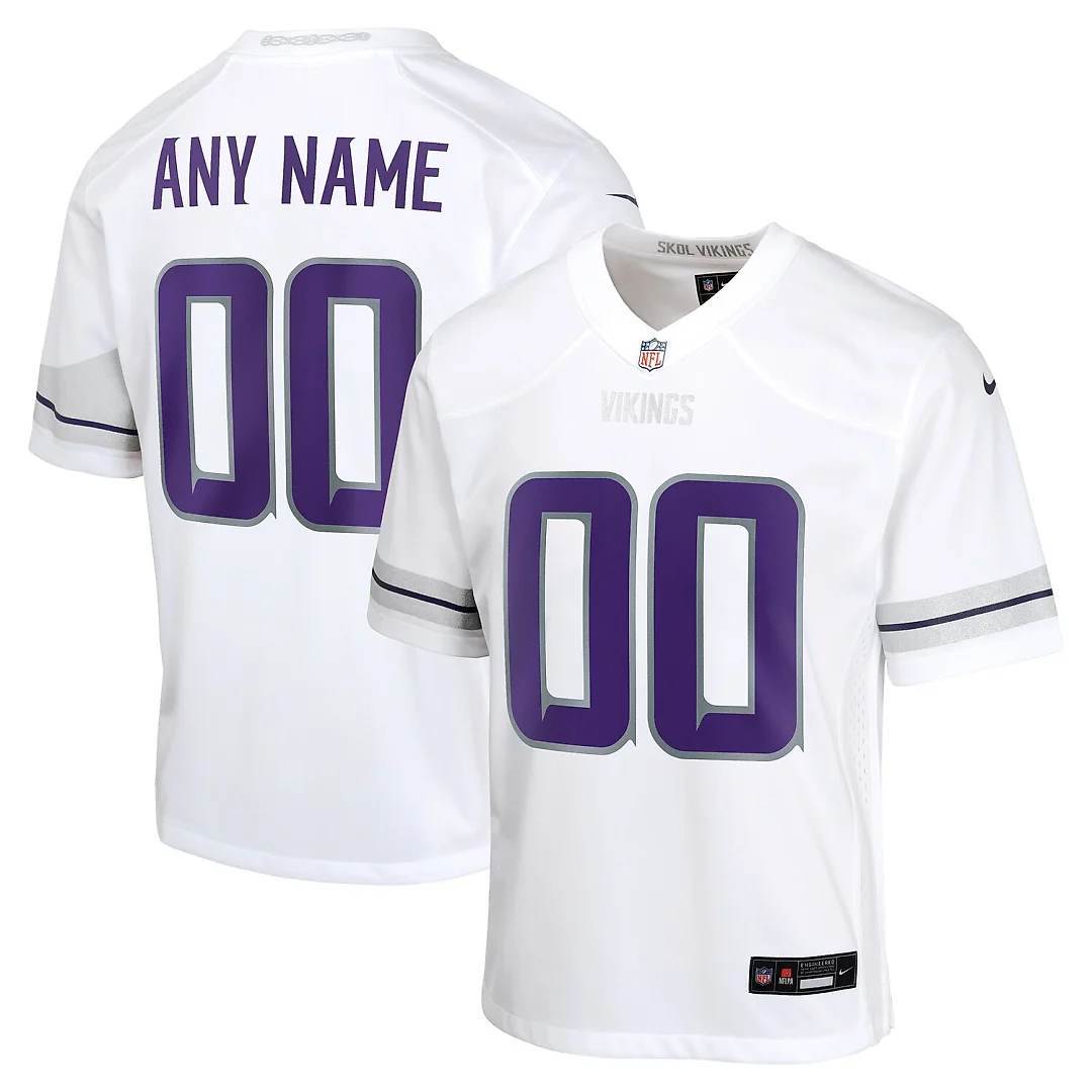 Zennovawear Minnesota Vikings Youth Alternate Custom Game Jersey - White