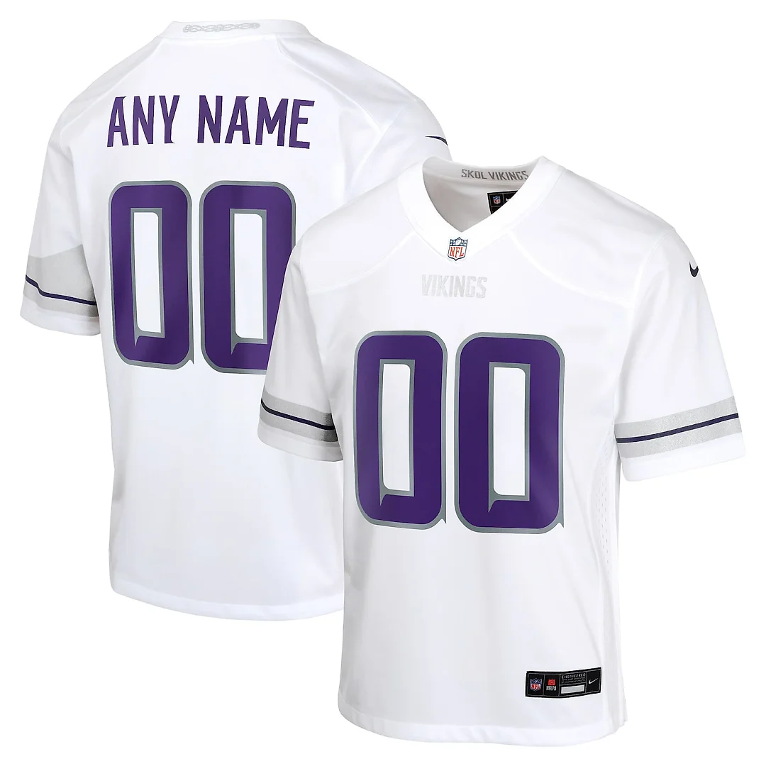 Zennovawear Minnesota Vikings Youth Alternate Custom Game Jersey - White