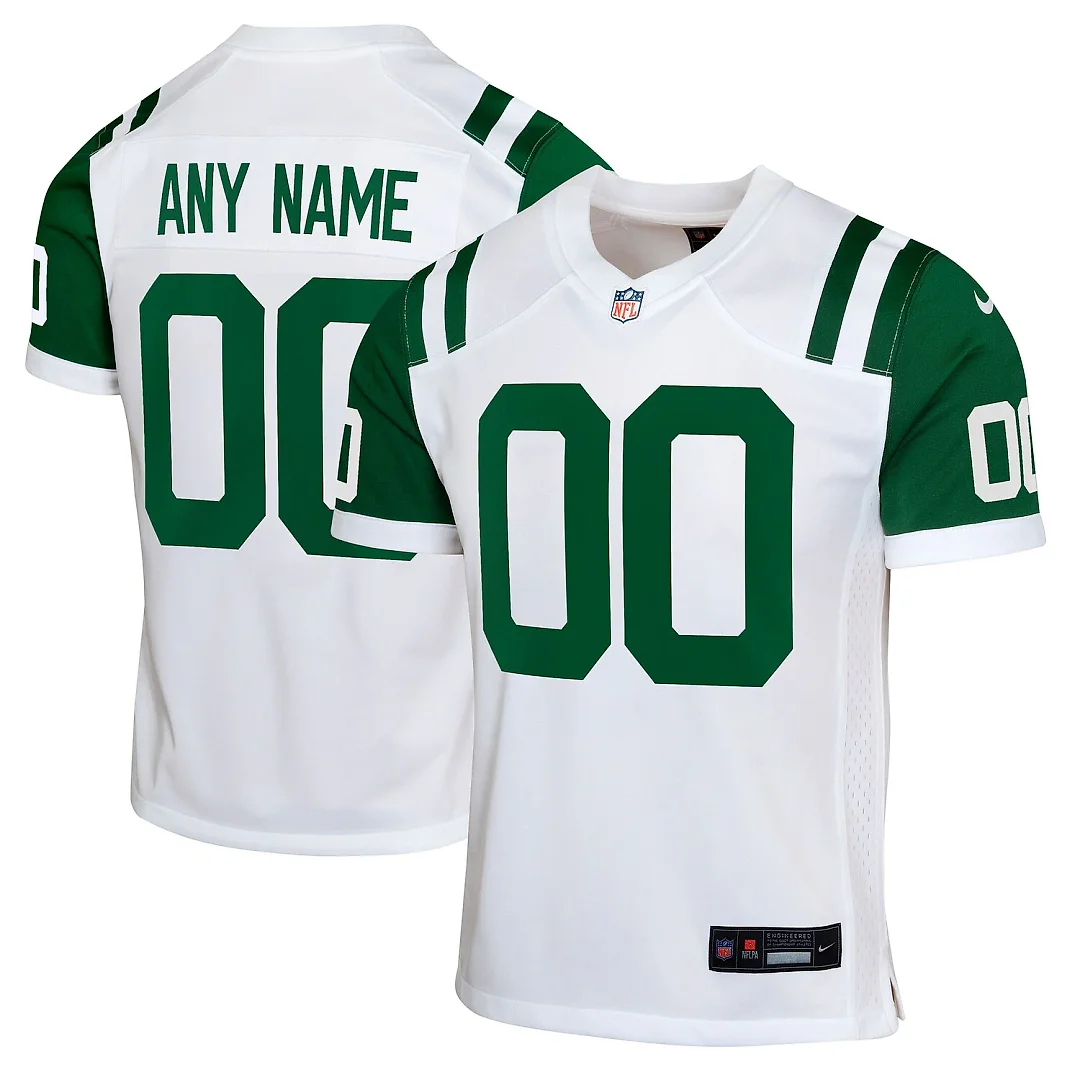 Zennovawear New York Jets Youth Classic Alternate Custom Replica Jersey - White