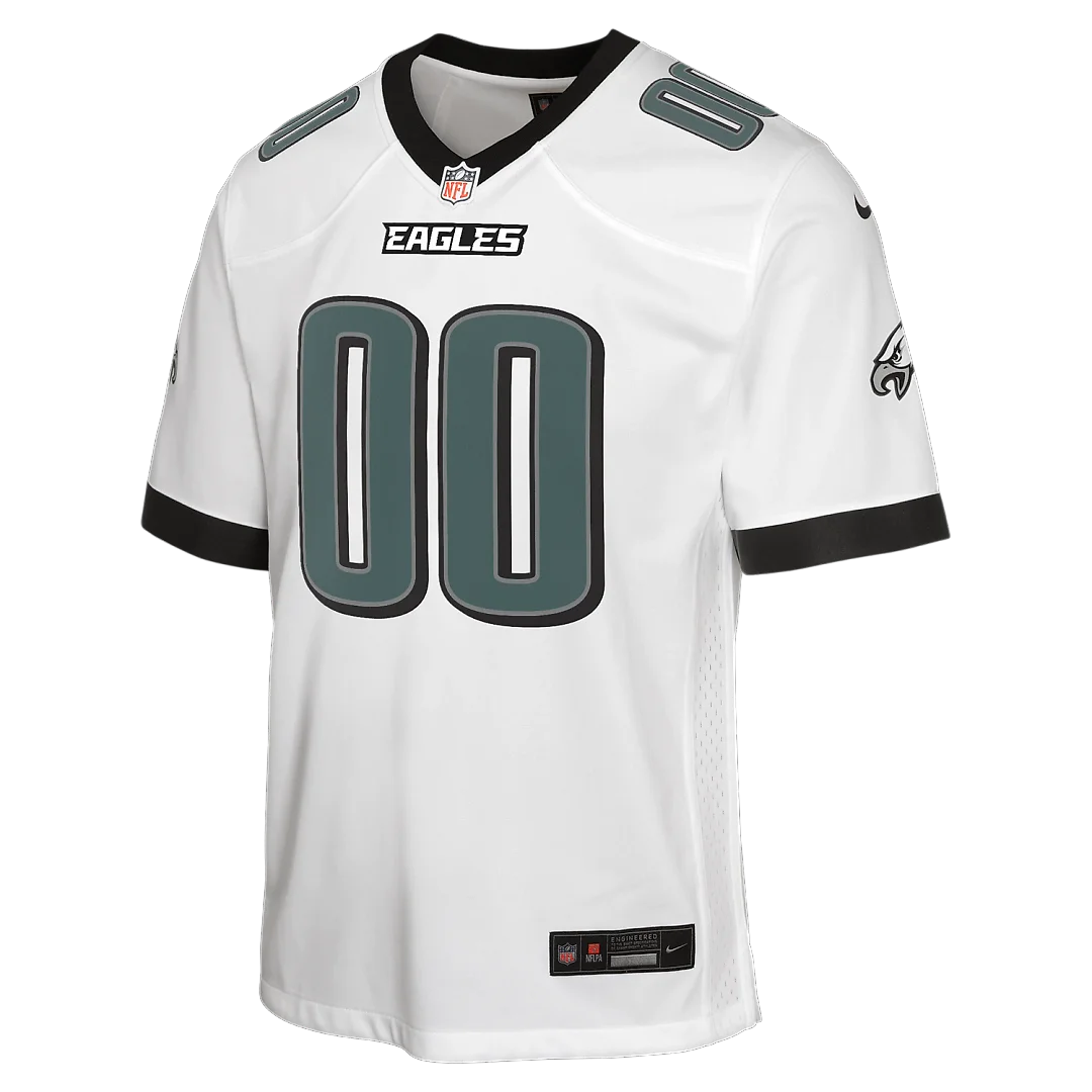 Zennovawear Philadelphia Eagles Youth Away Custom Game Jersey - White