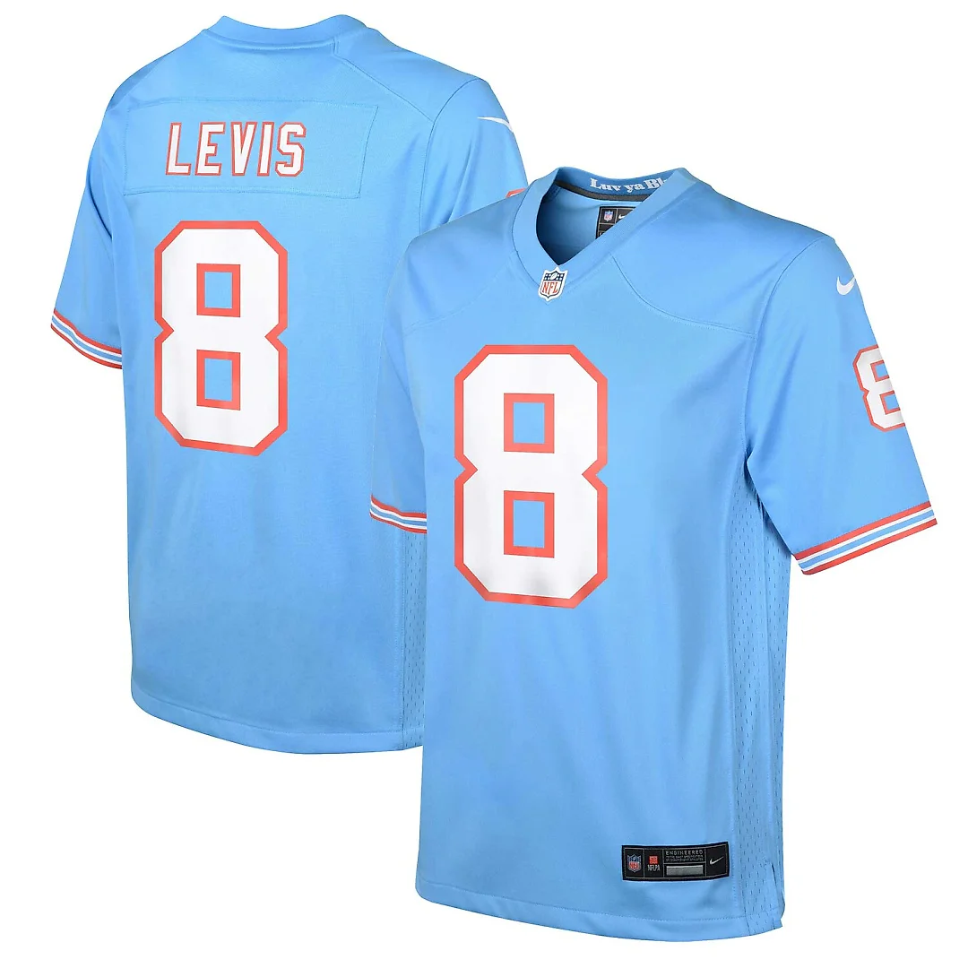 Zennovawear Will Levis Tennessee Titans Youth Game Jersey - Light Blue