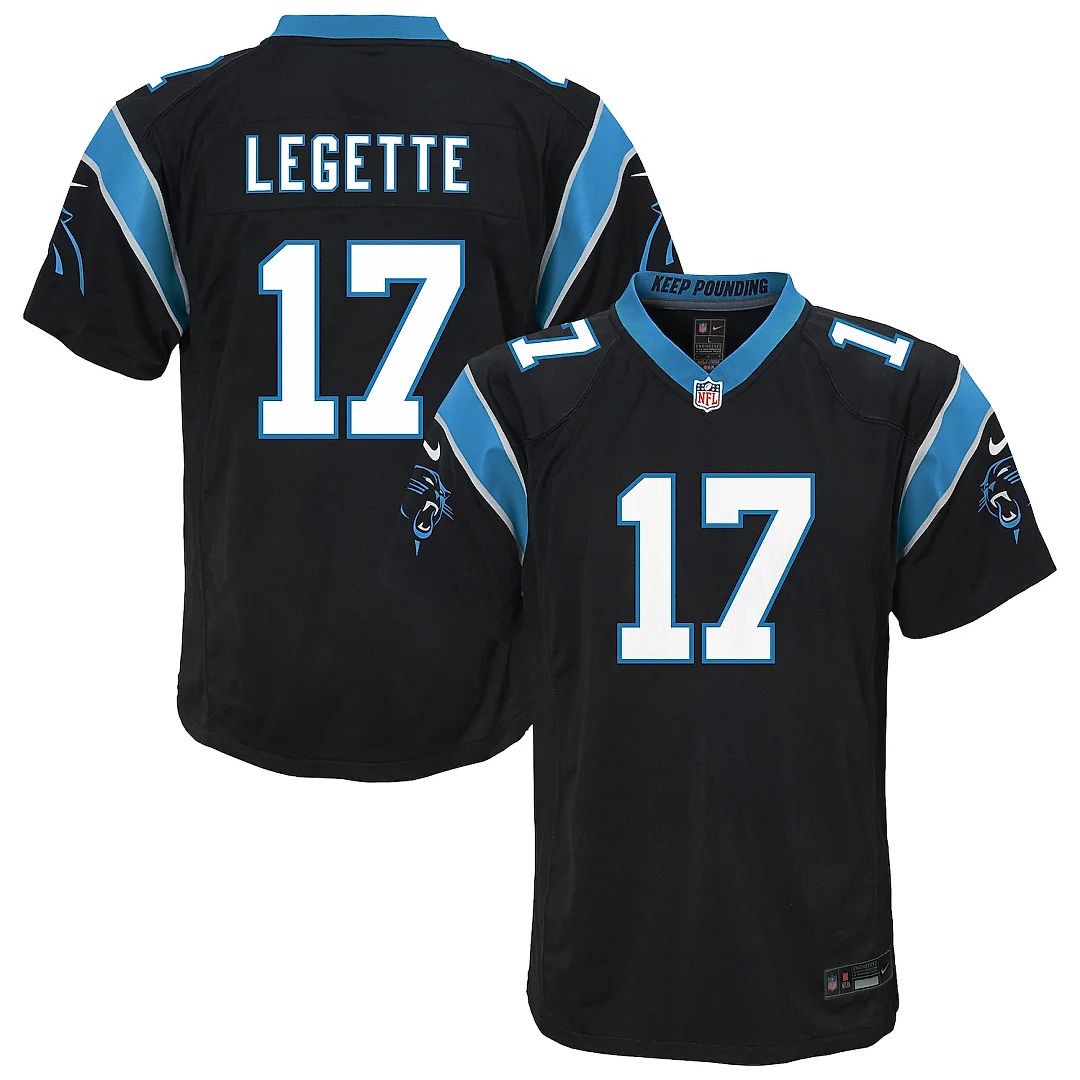 Zennovawear Xavier Legette Carolina Panthers Youth Team Game Jersey - Black