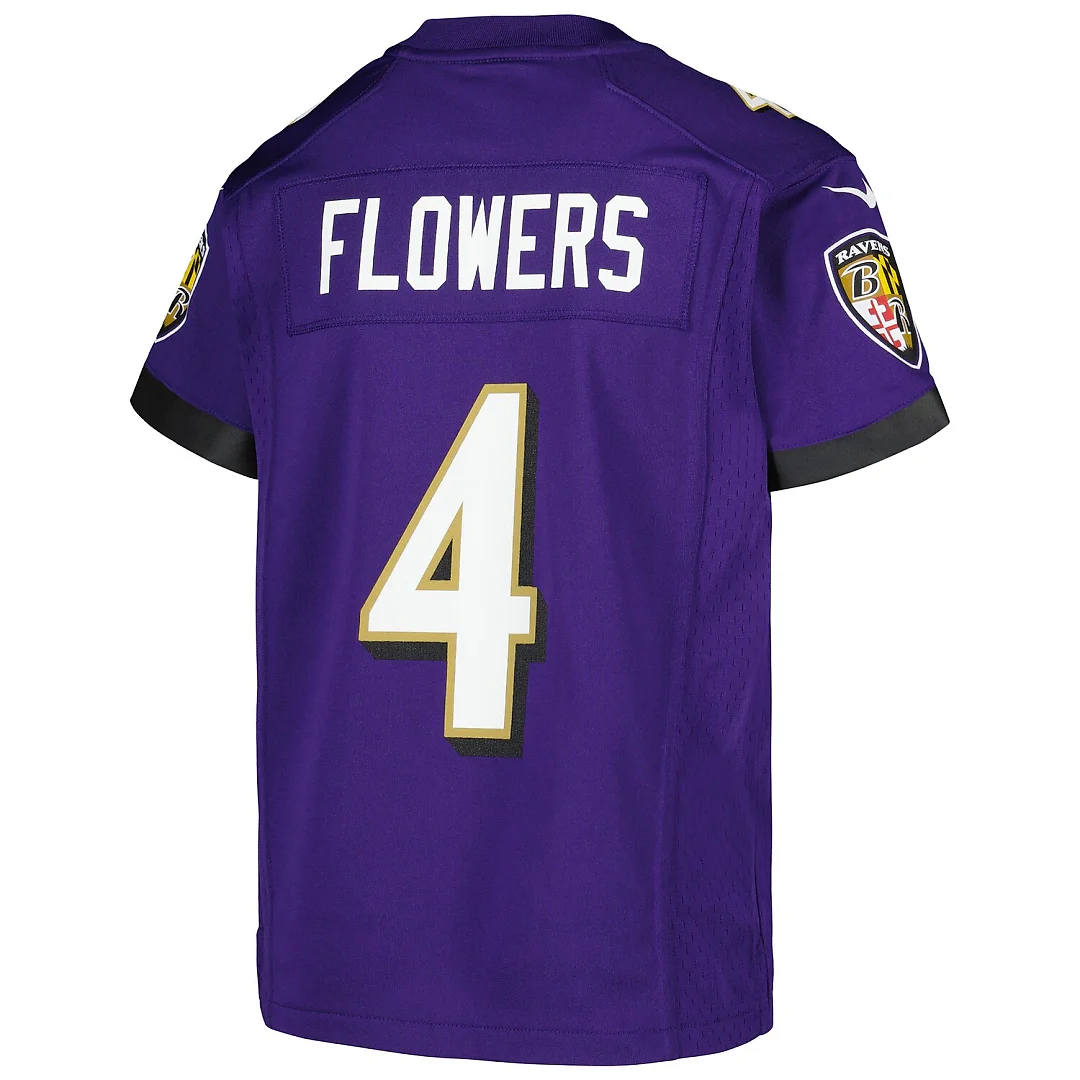 Zennovawear Zay Flowers Baltimore Ravens Youth Game Jersey - Purple