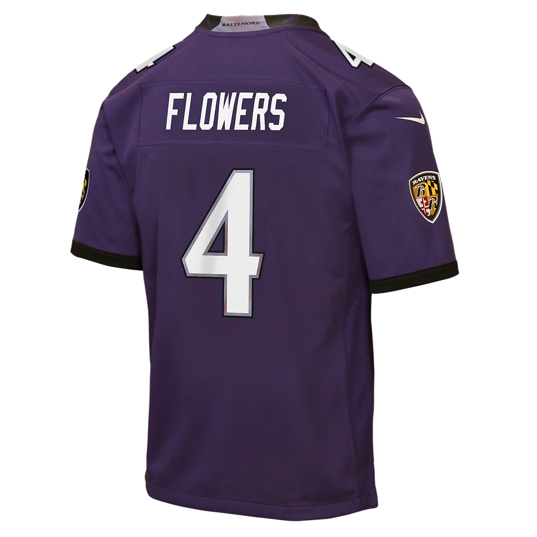 Zennovawear Zay Flowers Baltimore Ravens Youth Game Jersey - Purple