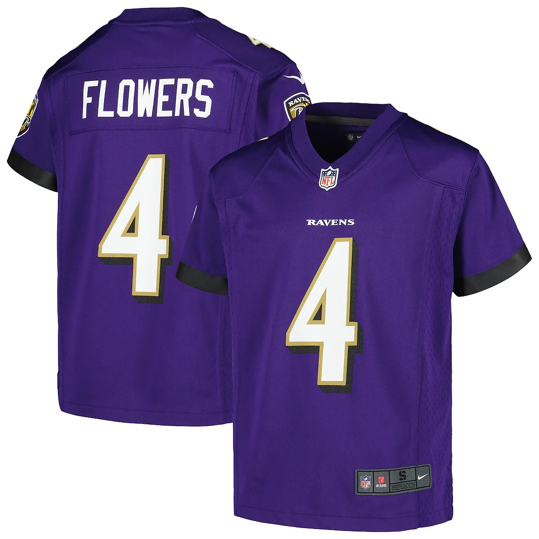 Zennovawear Zay Flowers Baltimore Ravens Youth Game Jersey - Purple