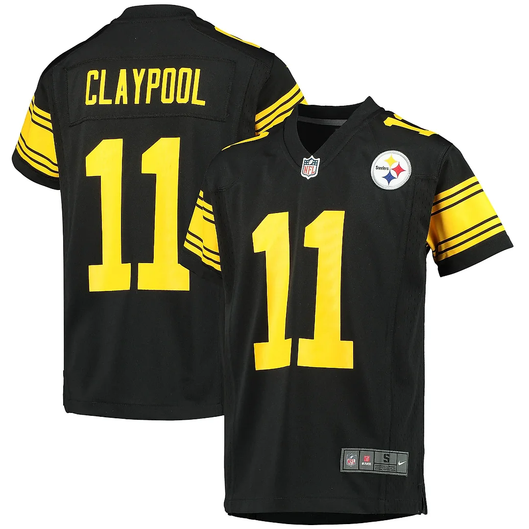 Zennovawear Youth Pittsburgh Steelers Chase Claypool Black Alternate Player Game Jersey