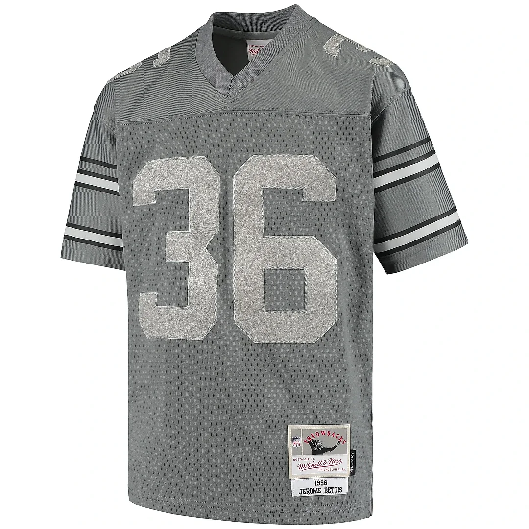 Zennovawear Youth Pittsburgh Steelers Jerome Bettis Mitchell & Ness Charcoal 1996 Retired Player Metal Jersey