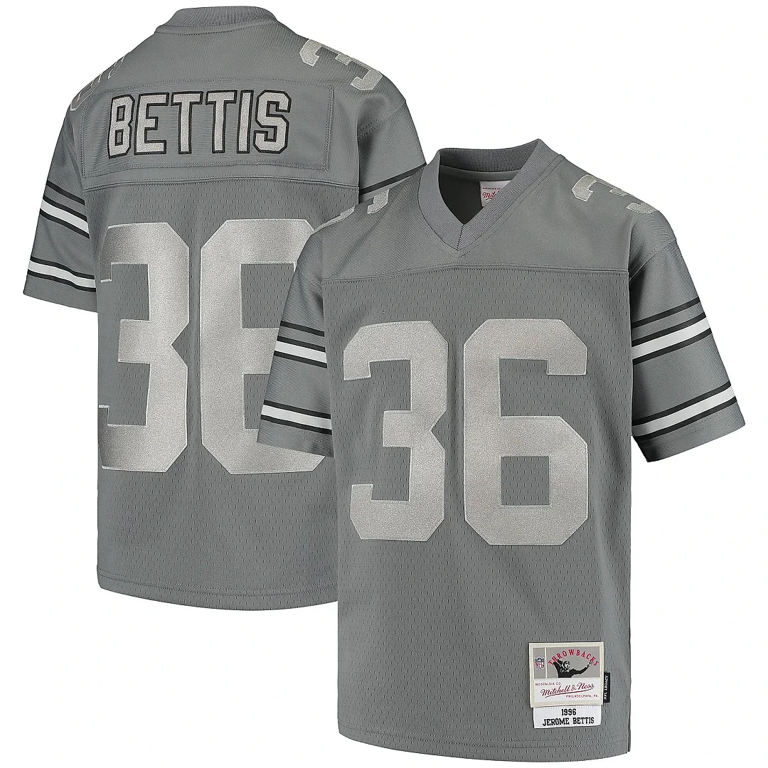 Zennovawear Youth Pittsburgh Steelers Jerome Bettis Mitchell & Ness Charcoal 1996 Retired Player Metal Jersey