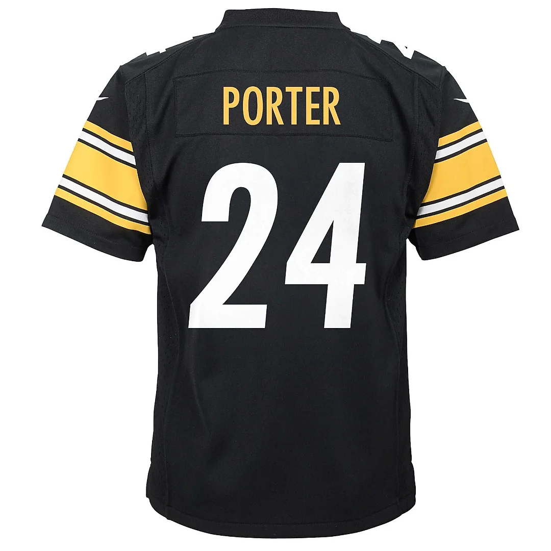 Zennovawear Youth Pittsburgh Steelers Joey Porter Jr. Black Game Jersey