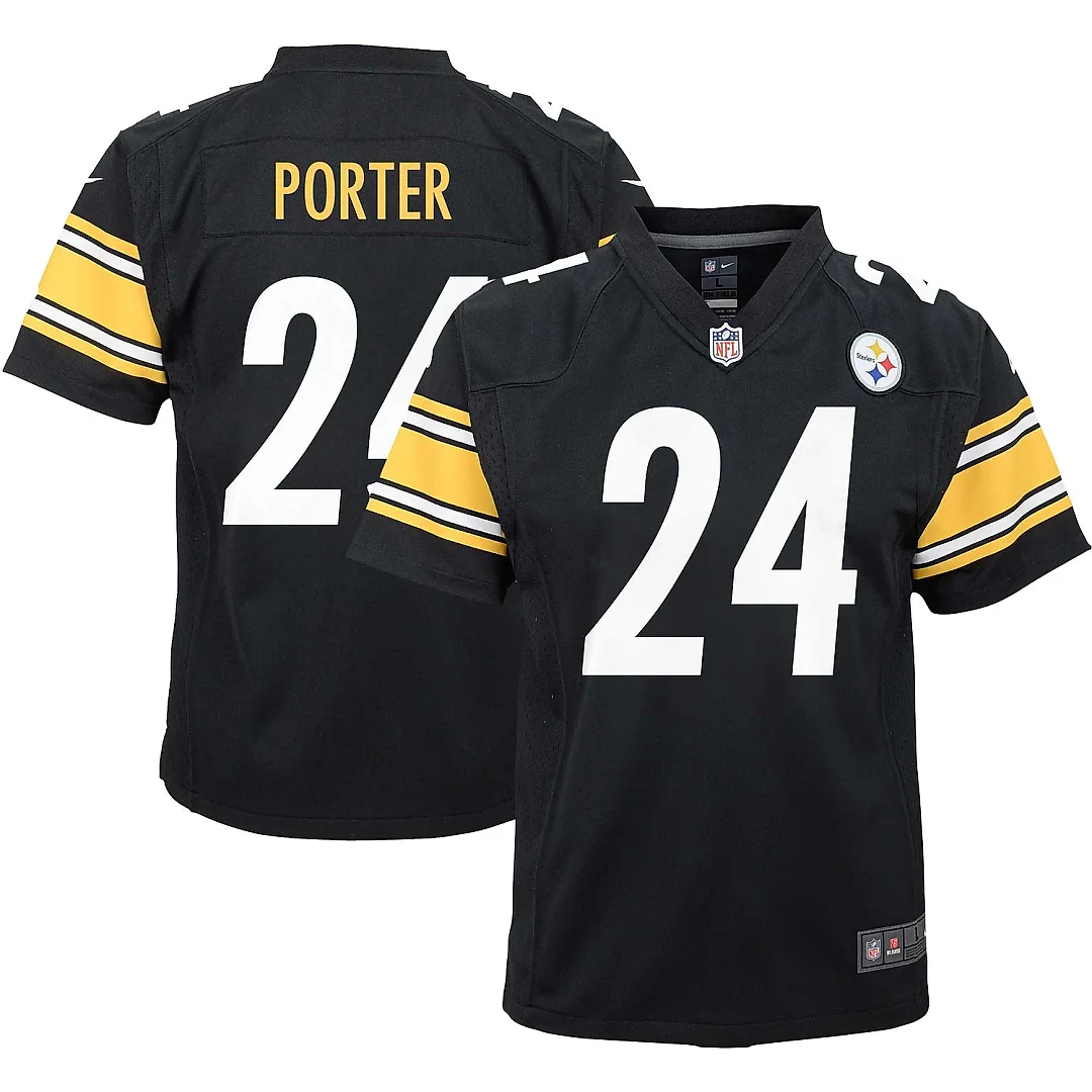 Zennovawear Youth Pittsburgh Steelers Joey Porter Jr. Black Game Jersey