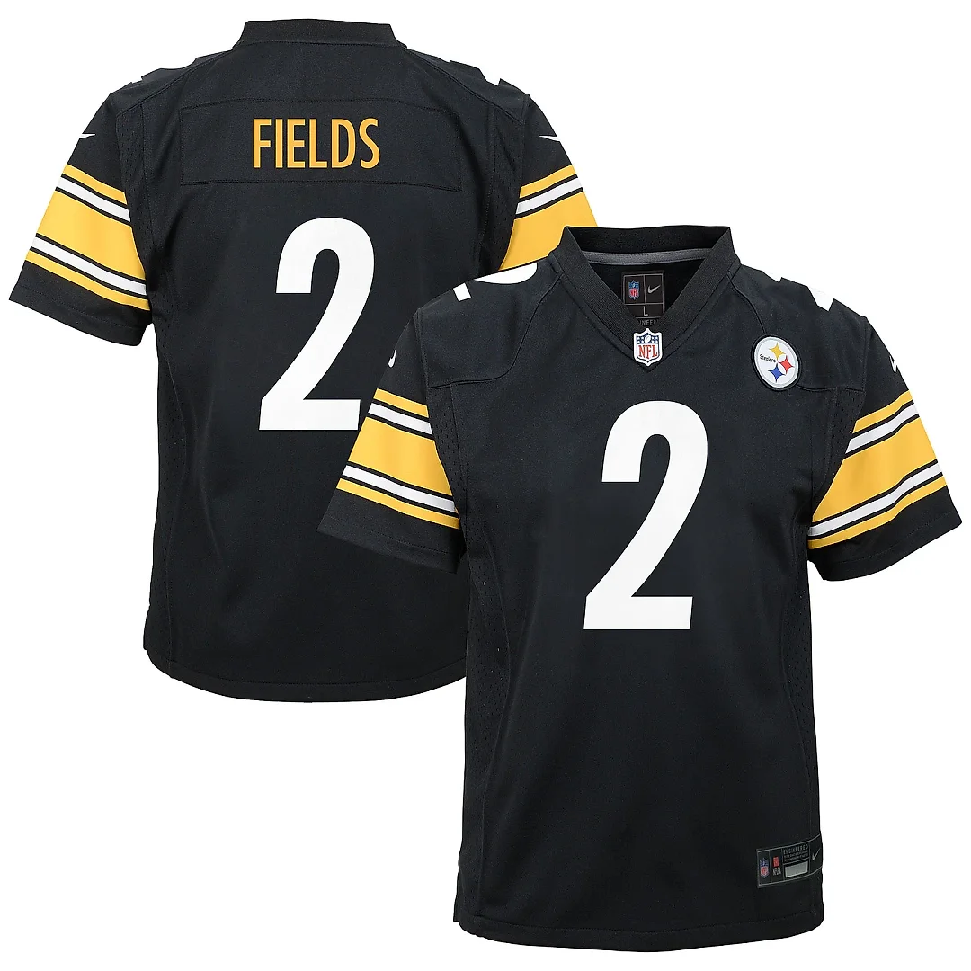 Zennovawear Youth Pittsburgh Steelers Justin Fields Black Team Game Jersey