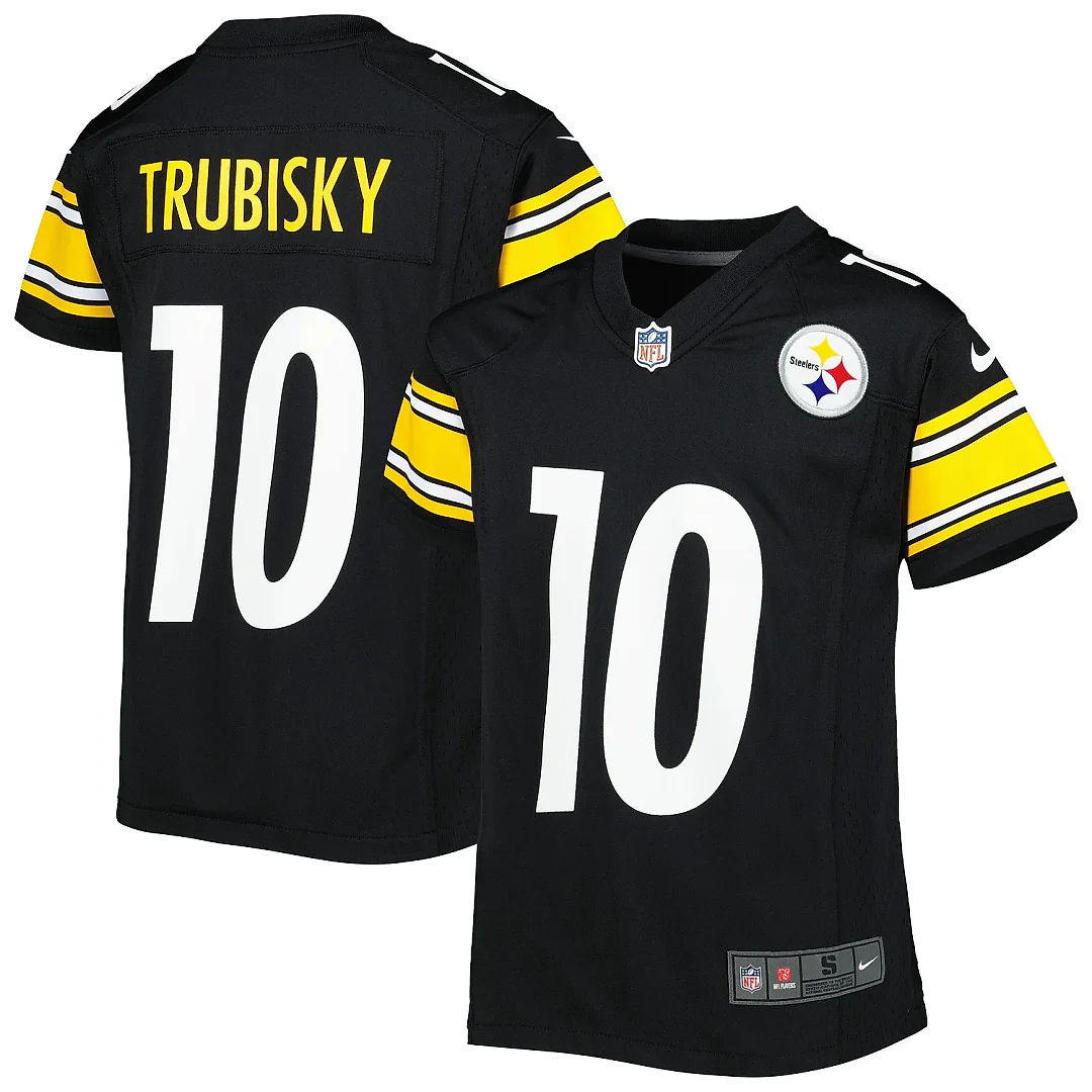 Zennovawear Youth Pittsburgh Steelers Mitchell Trubisky Black Game Jersey