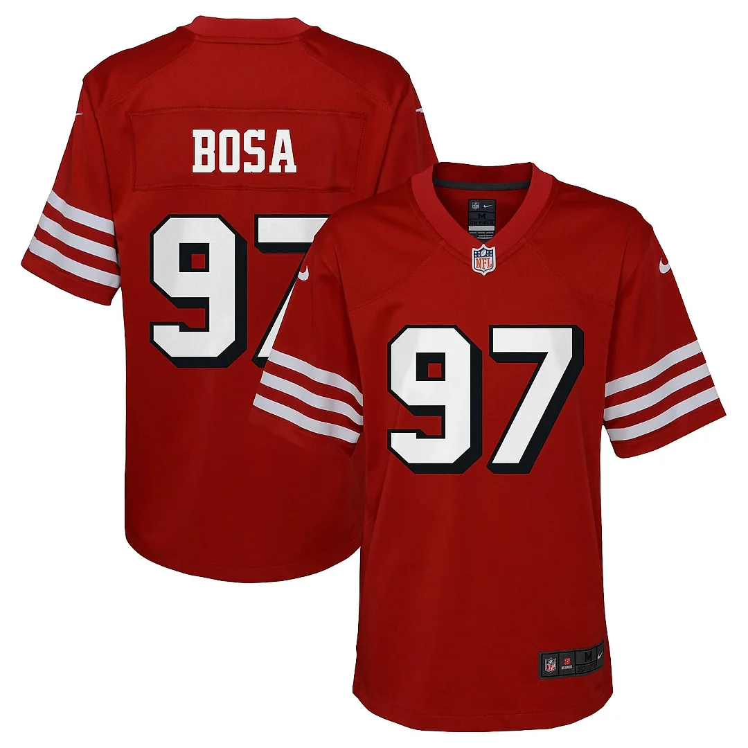 Zennovawear Youth San Francisco 49ers Nick Bosa Scarlet Game Jersey