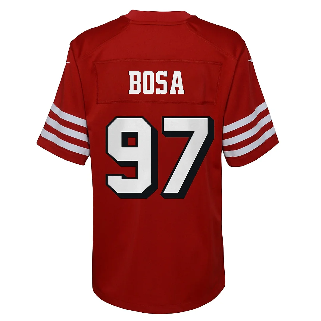Zennovawear Youth San Francisco 49ers Nick Bosa Scarlet Game Jersey