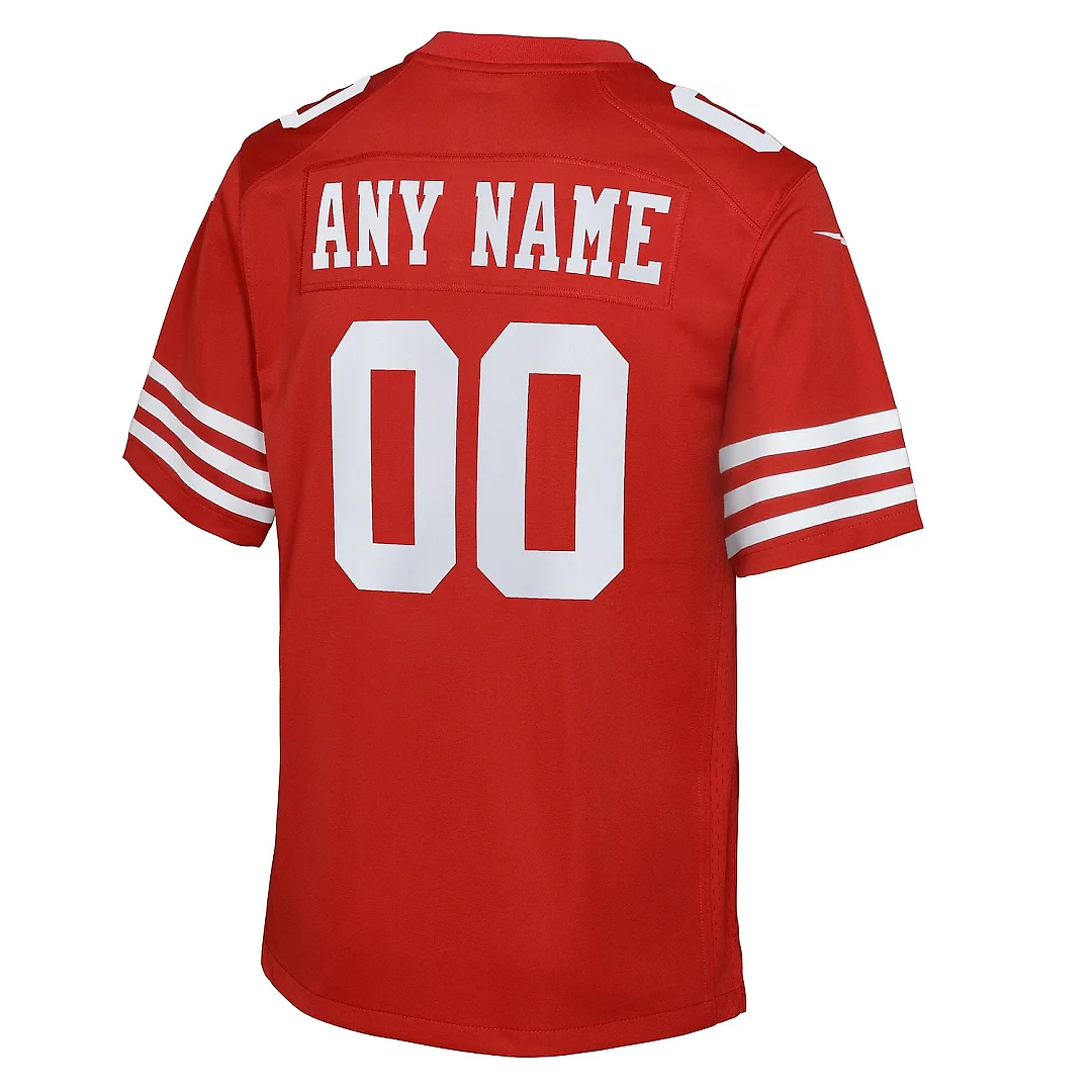 Zennovawear Youth San Francisco 49ers Scarlet Game Custom Jersey