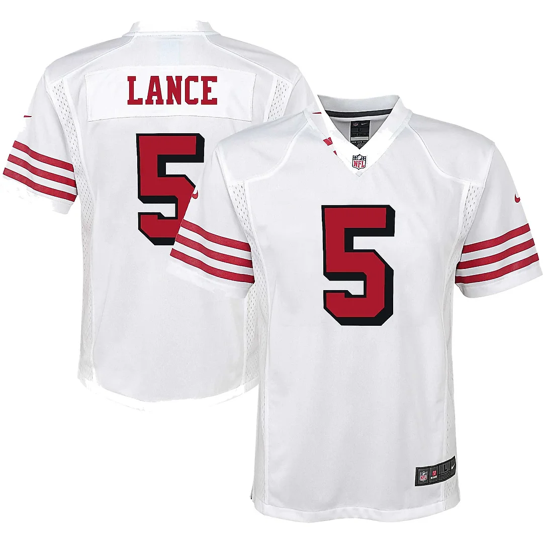 Zennovawear Youth San Francisco 49ers Trey Lance White Game Jersey