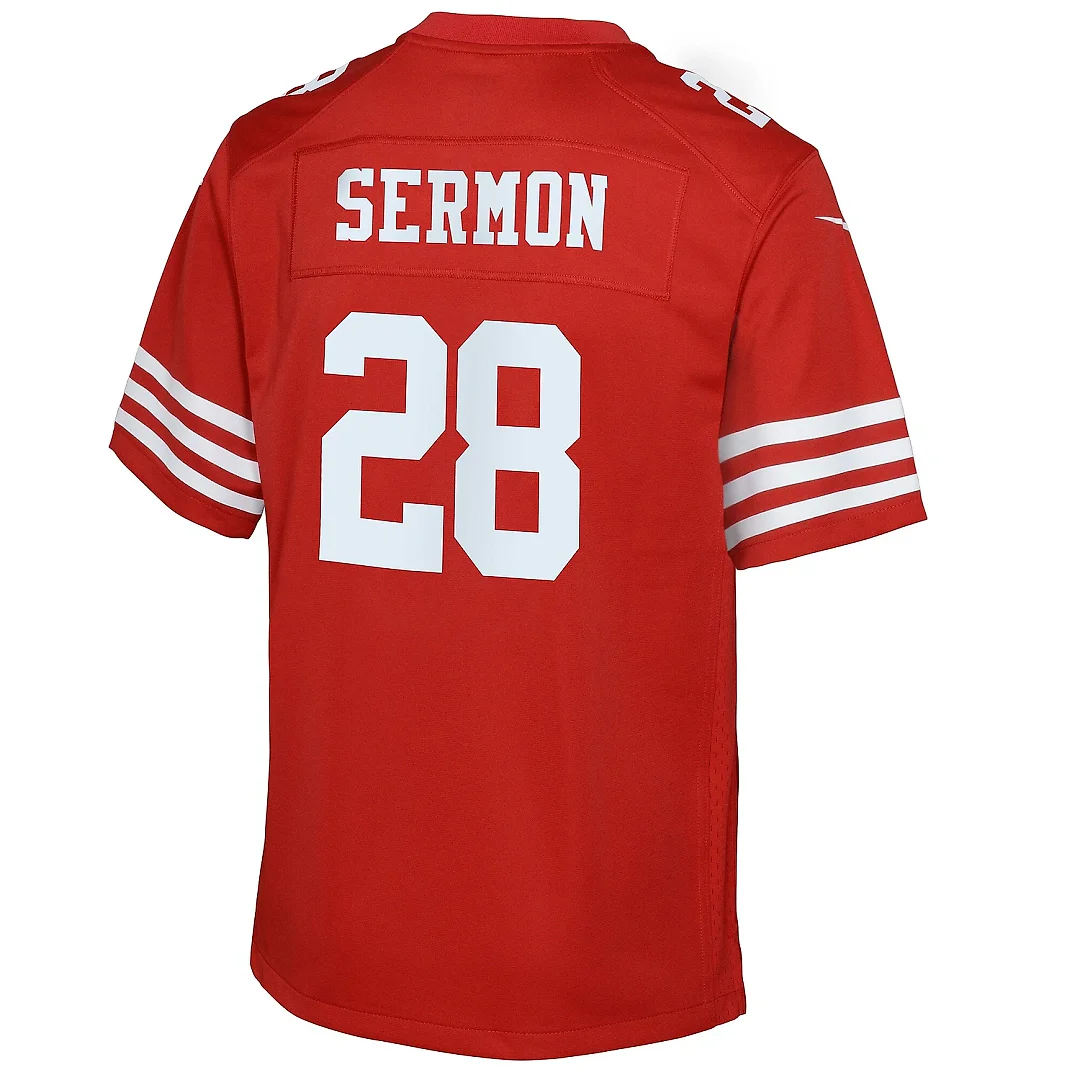 Zennovawear Youth San Francisco 49ers Trey Sermon Scarlet Game Jersey