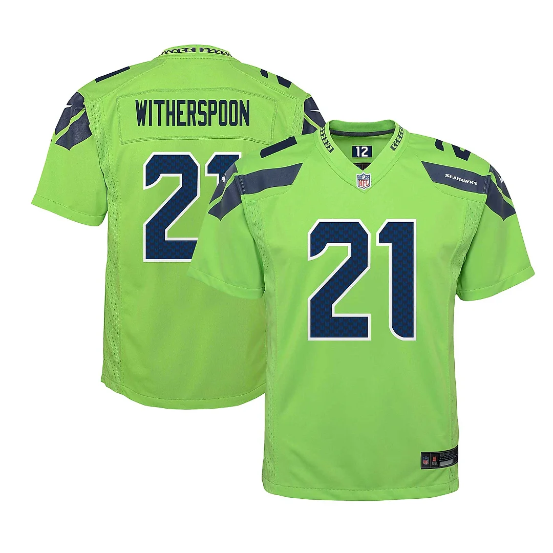 Zennovawear Youth Seattle Seahawks Devon Witherspoon Neon Green Alternate Player Game Jersey
