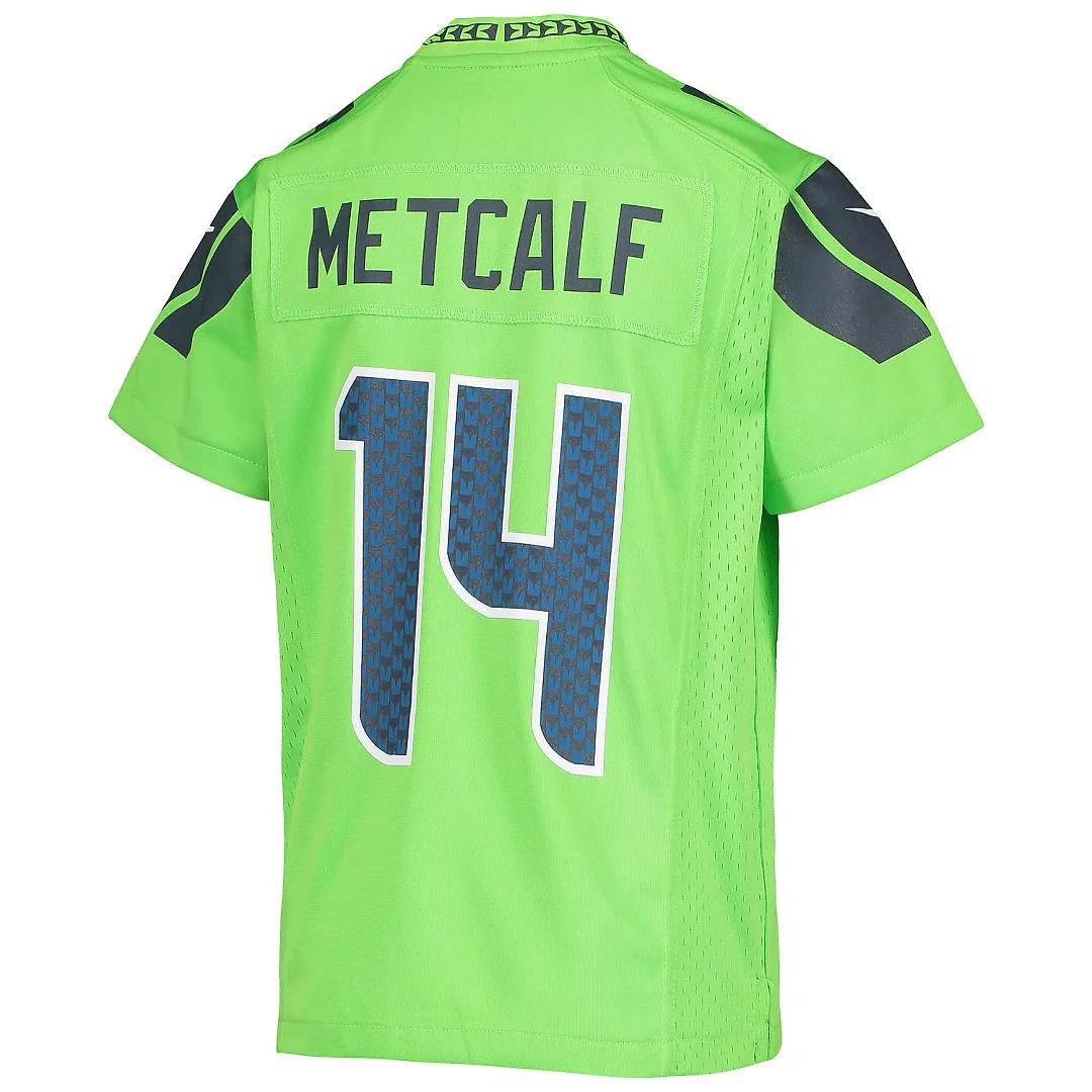 Zennovawear Youth Seattle Seahawks DK Metcalf Neon Green Game Jersey