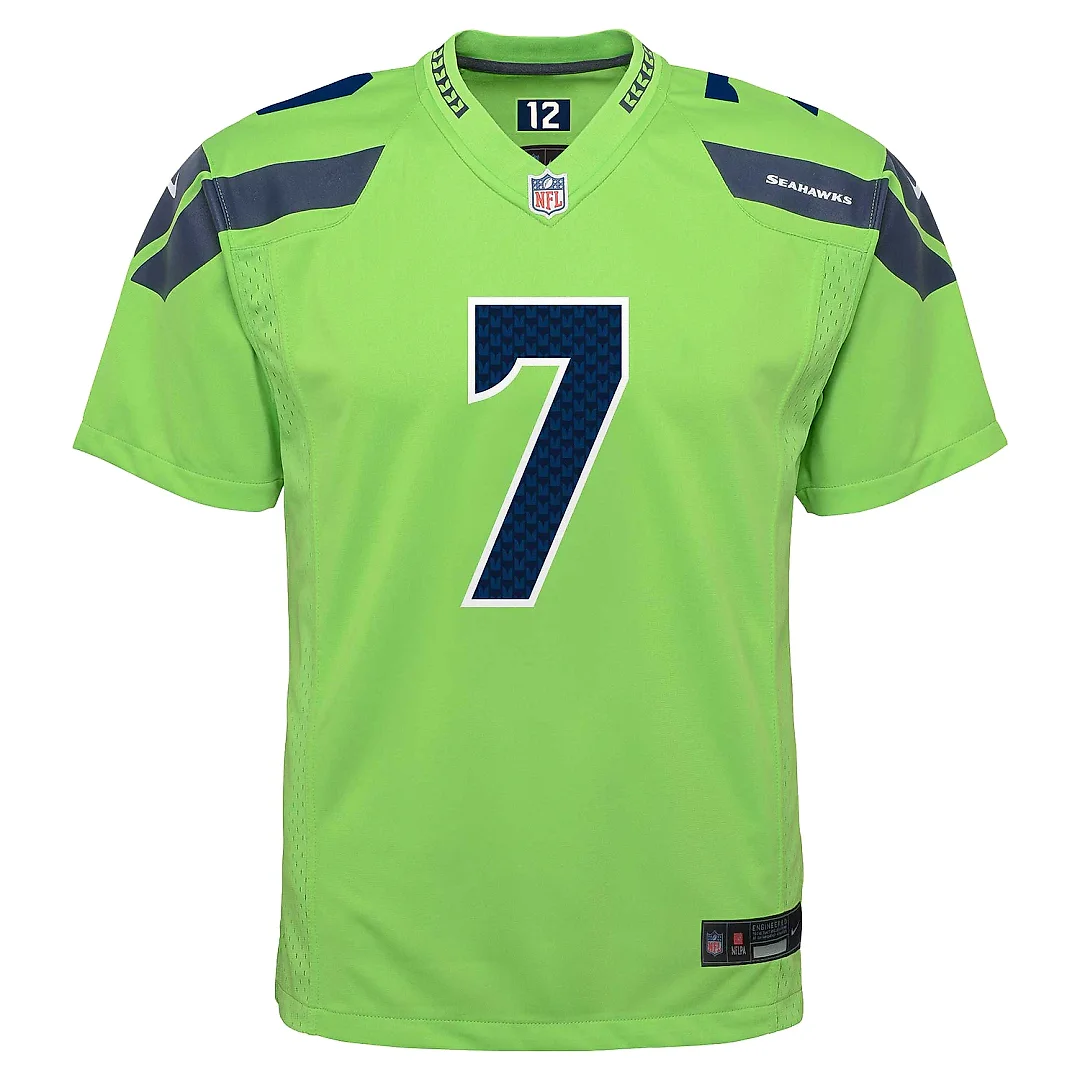 Zennovawear Youth Seattle Seahawks Geno Smith Neon Green Alternate Player Game Jersey