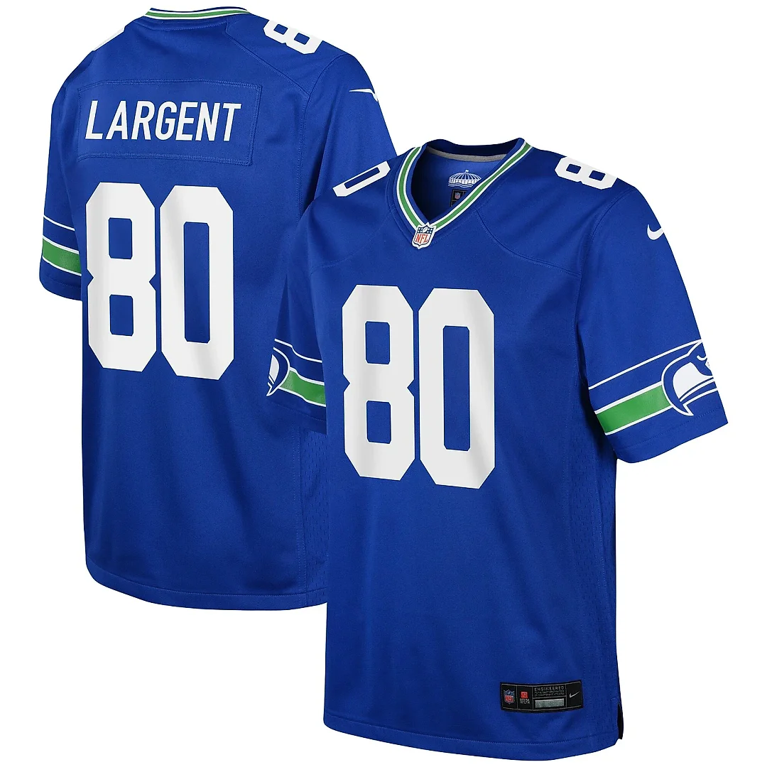 Zennovawear Youth Seattle Seahawks Steve Largent Royal Alternate Retired Player Game Jersey