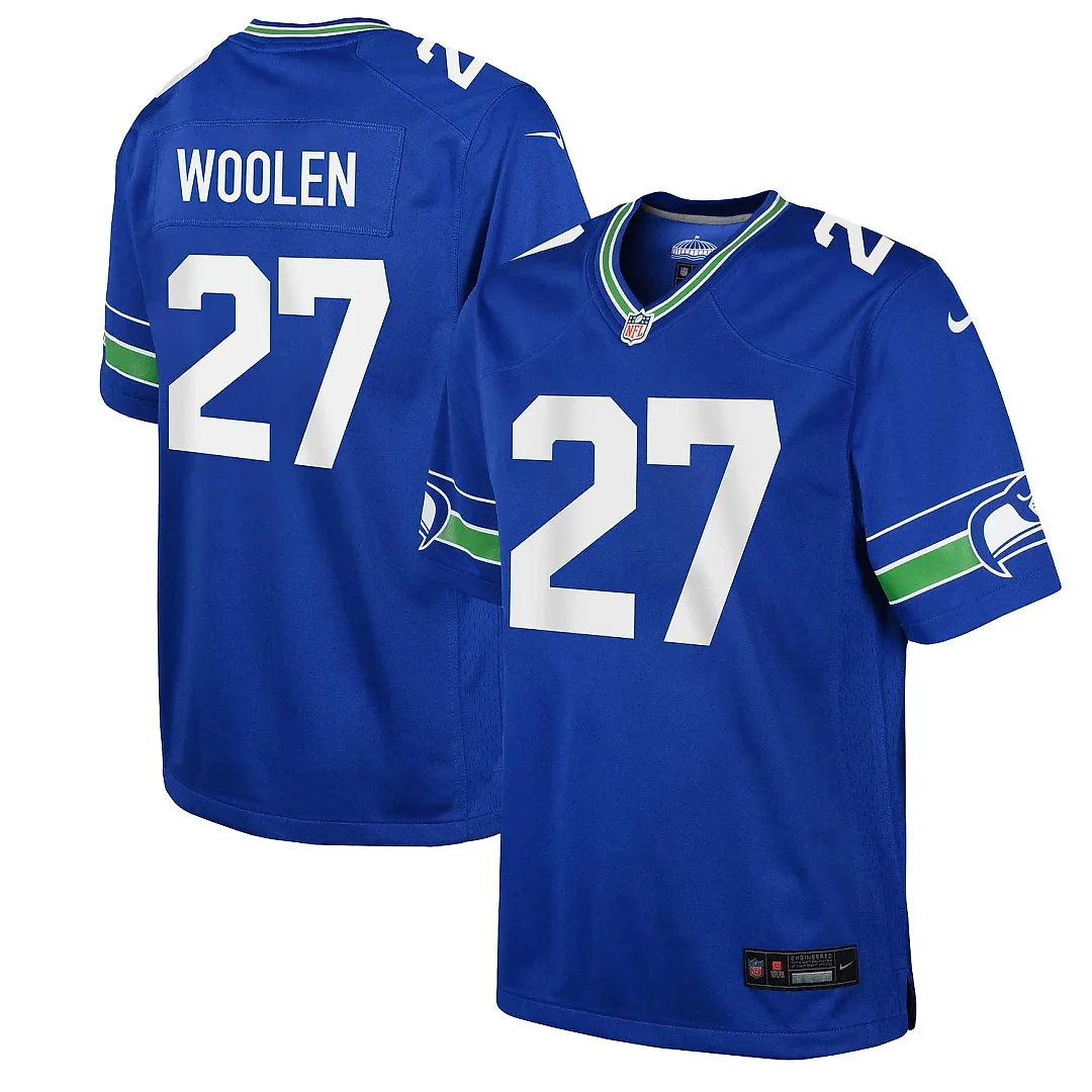 Zennovawear Youth Seattle Seahawks Tariq Woolen Royal Alternate Player Game Jersey