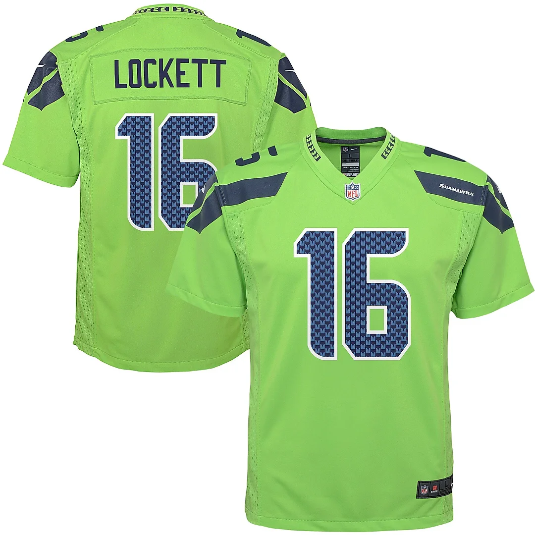 Zennovawear Youth Seattle Seahawks Tyler Lockett Neon Green Game Jersey