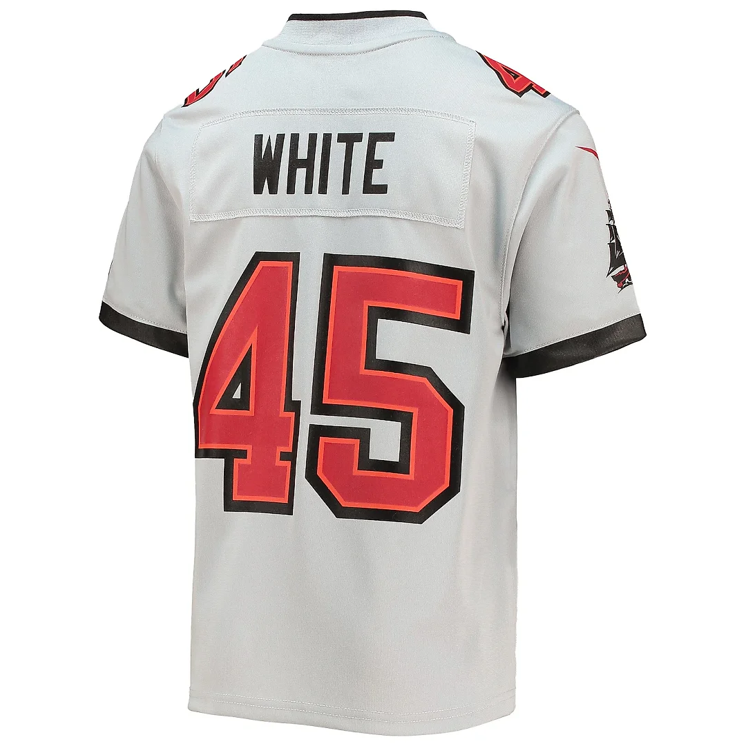 Zennovawear Youth Tampa Bay Buccaneers Devin White Gray Inverted Team Game Jersey