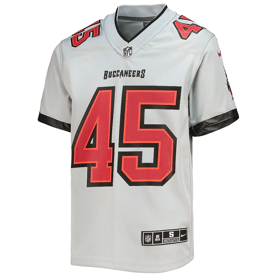 Zennovawear Youth Tampa Bay Buccaneers Devin White Gray Inverted Team Game Jersey