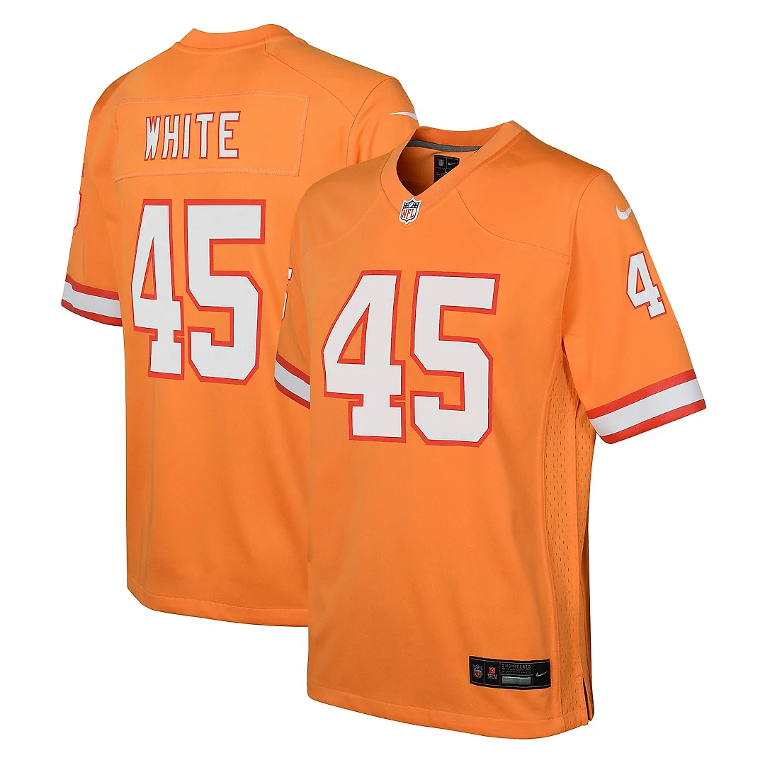 Zennovawear Youth Tampa Bay Buccaneers Devin White Orange Game Jersey