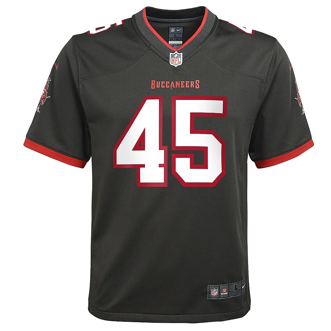 Zennovawear Youth Tampa Bay Buccaneers Devin White Pewter Game Jersey
