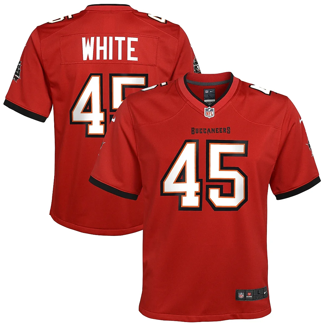 Zennovawear Youth Tampa Bay Buccaneers Devin White Red Game Jersey