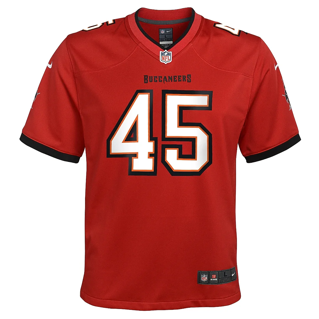 Zennovawear Youth Tampa Bay Buccaneers Devin White Red Game Jersey
