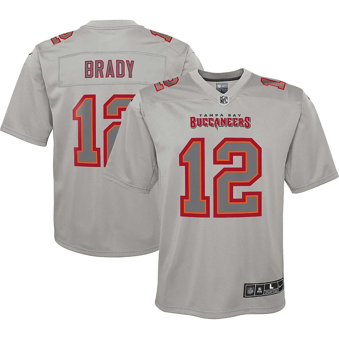 Zennovawear Youth Tampa Bay Buccaneers Tom Brady Gray Atmosphere Game Jersey