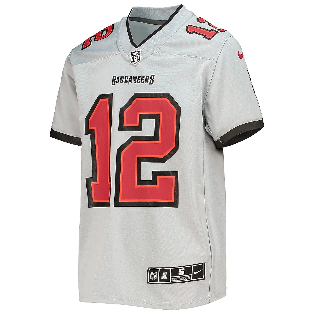 Zennovawear Youth Tampa Bay Buccaneers Tom Brady Gray Inverted Team Game Jersey
