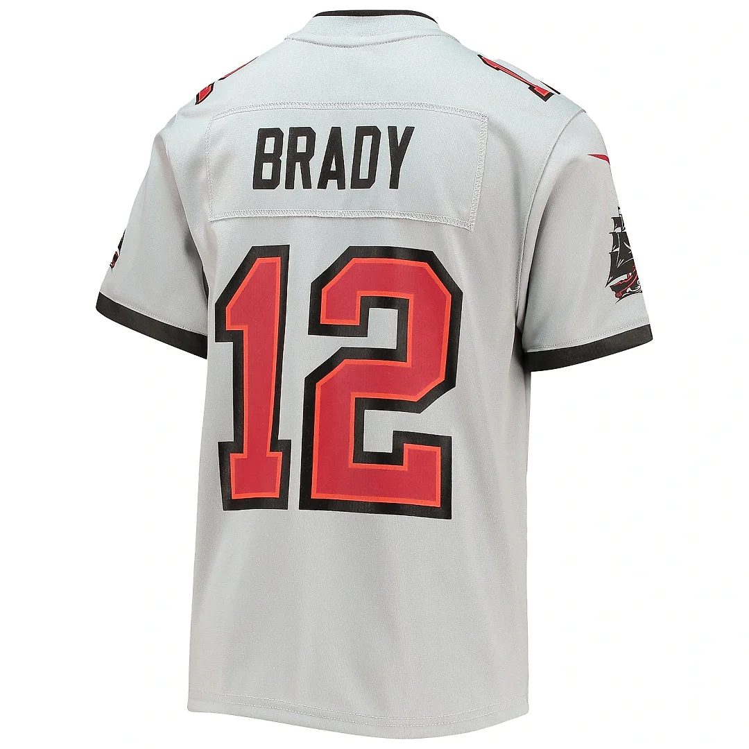 Zennovawear Youth Tampa Bay Buccaneers Tom Brady Gray Inverted Team Game Jersey