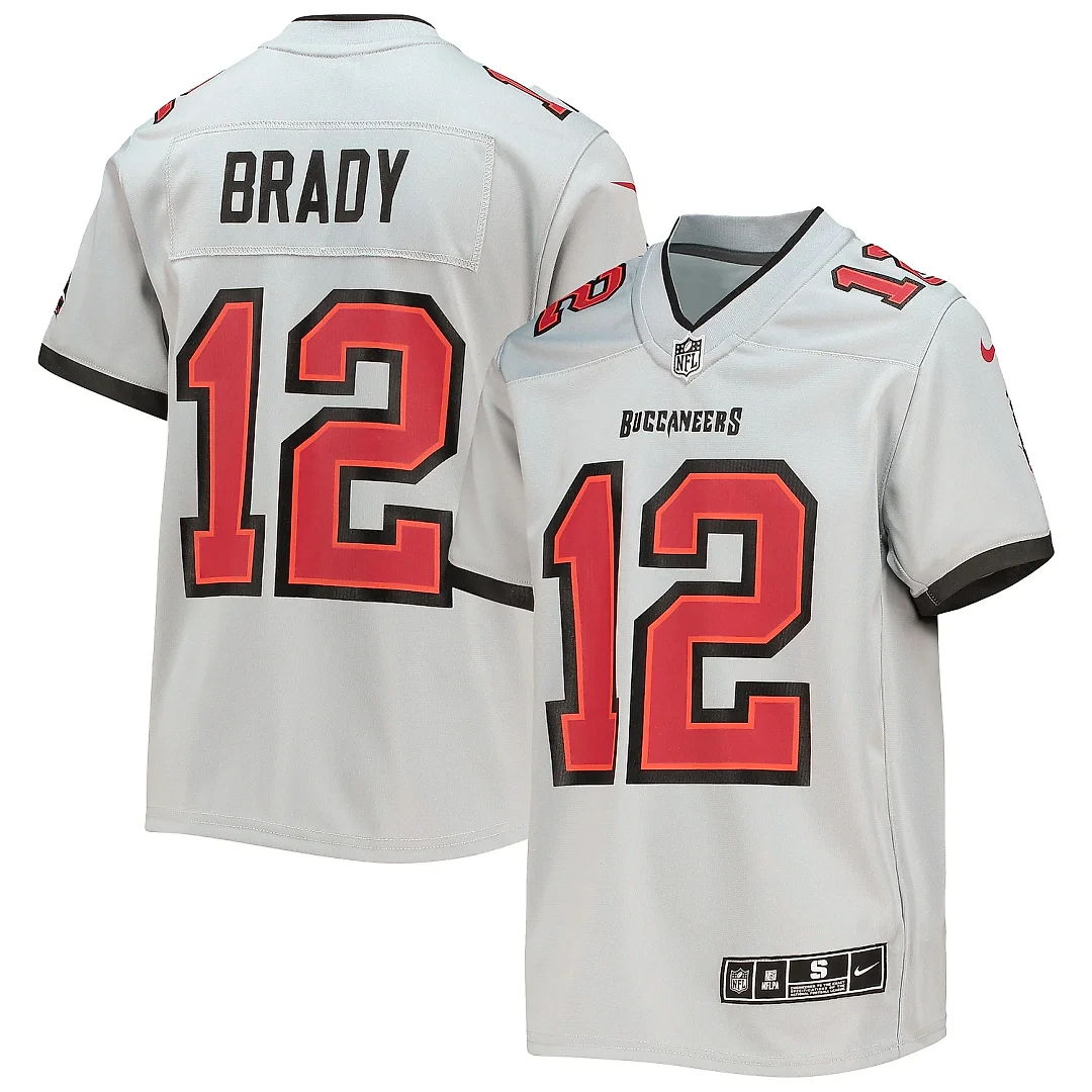 Zennovawear Youth Tampa Bay Buccaneers Tom Brady Gray Inverted Team Game Jersey