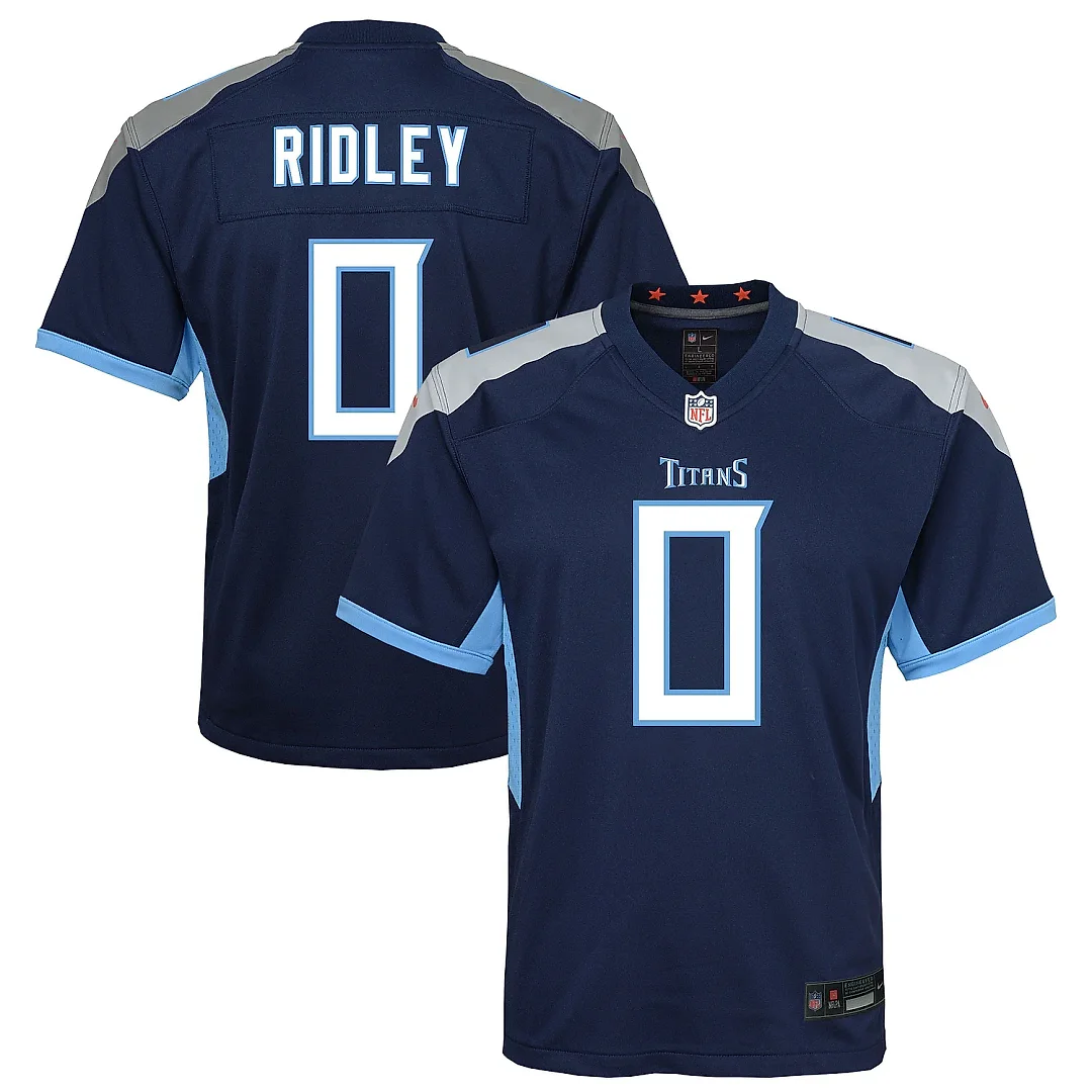 Zennovawear Youth Tennessee Titans Calvin Ridley Navy Team Game Jersey