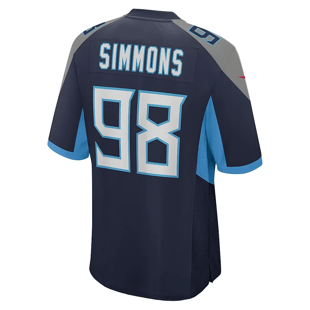 Zennovawear Youth Tennessee Titans Jeffery Simmons Navy Team Game Jersey