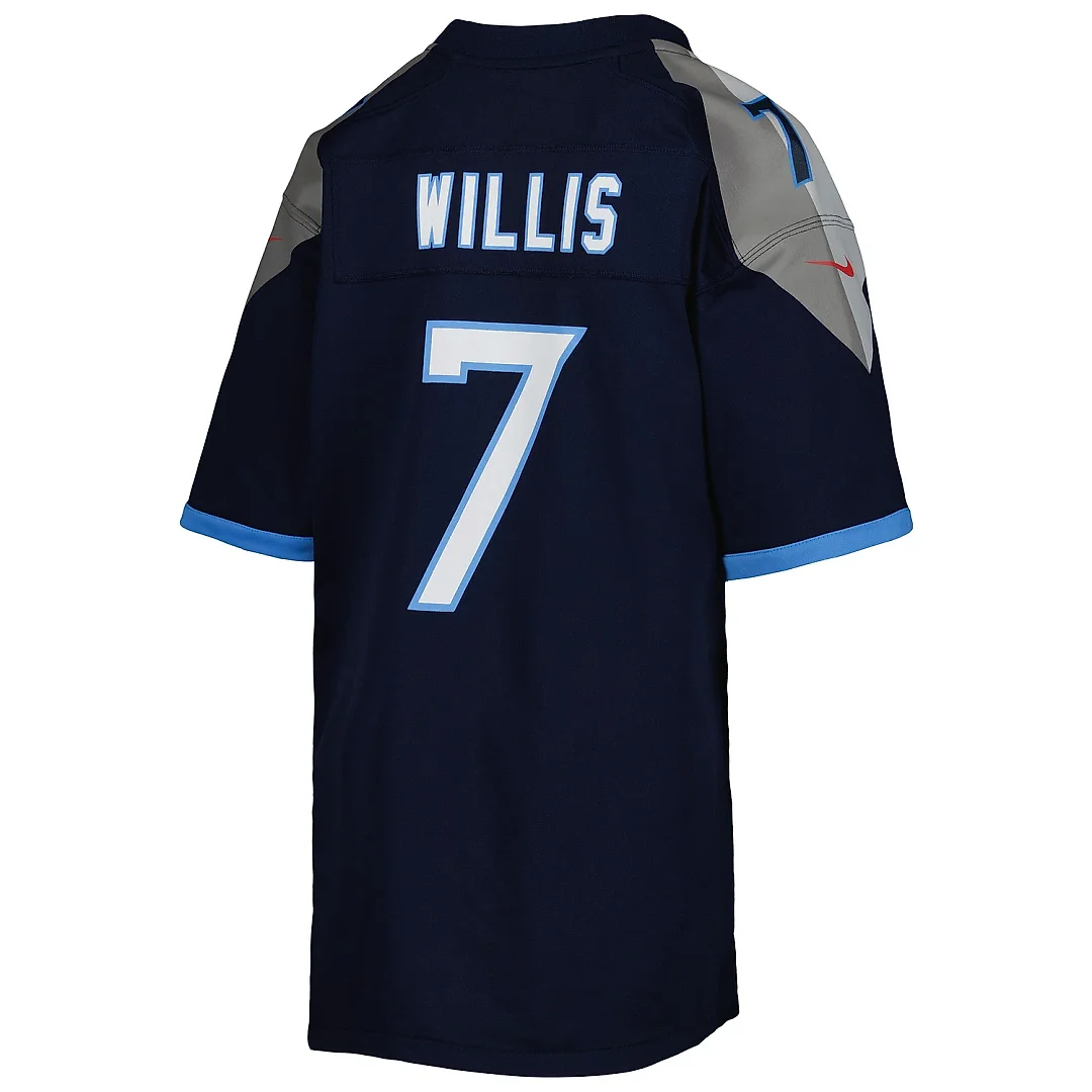 Zennovawear Youth Tennessee Titans Malik Willis Navy Game Jersey
