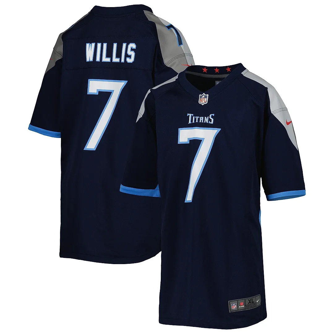 Zennovawear Youth Tennessee Titans Malik Willis Navy Game Jersey