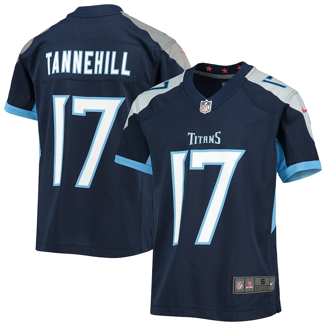 Zennovawear Youth Tennessee Titans Ryan Tannehill Navy Game Jersey