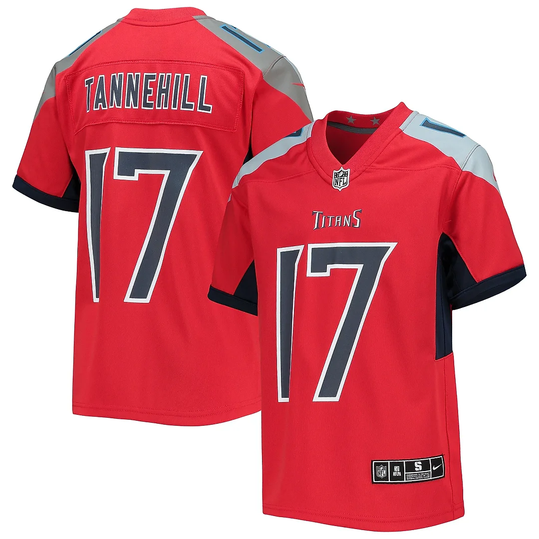 Zennovawear Youth Tennessee Titans Ryan Tannehill Red Inverted Team Game Jersey